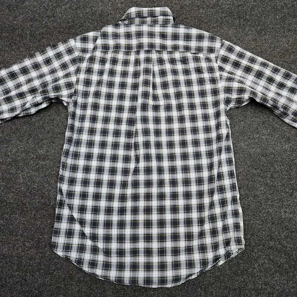Ralph Lauren Boys Large 14-16 Green Blue Plaid Button Down Shirt
